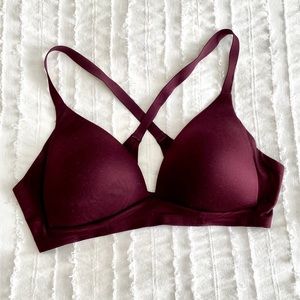 Aerie Sunnie Wireless Racerback Bra 34C maroon
